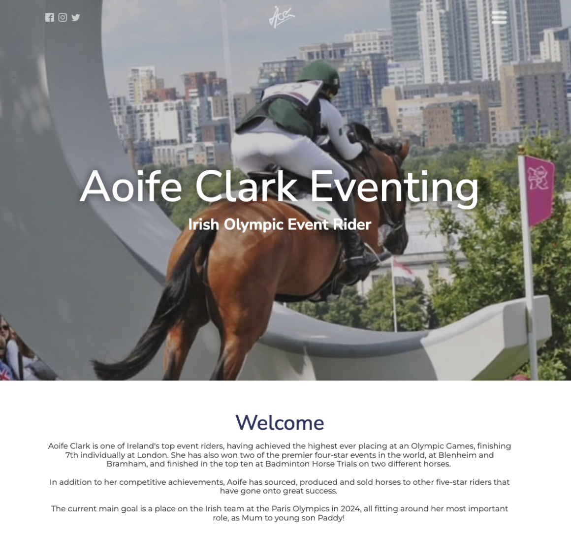 Web design for Aoife Clark eventing